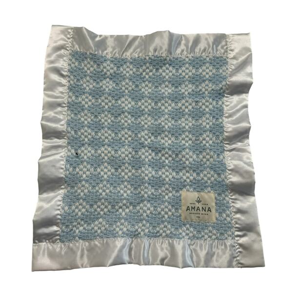 Amana Other - AMANA Woolen Mills *NEW* My Blankie 100% Cotton Blue White Baby Lovey Lovie